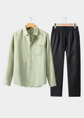 DOLCEVITA CONJUNTO DE VERANO DE MANGA LARGA - VERDE MENTA/NEGRO