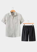 DOLCEVITA CONJUNTO DE VERANO DE MANGA CORTA - BEIGE/NEGRO
