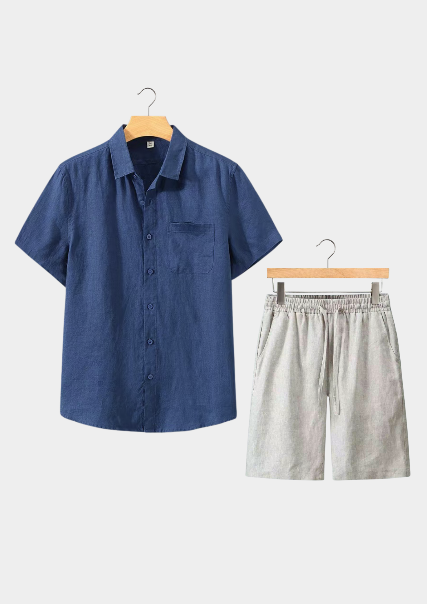 Conjunto de verano de manga corta Dolcevita - azul marino/beige