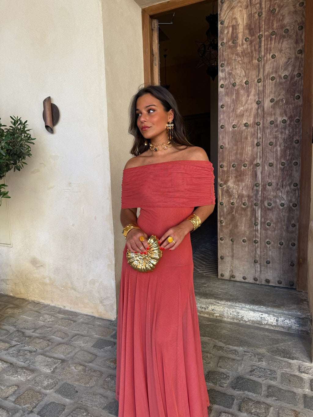 Vestido Toledo en terracota claro