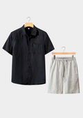 Conjunto de verano de manga corta Dolcevita - negro/beige