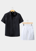 DOLCEVITA CONJUNTO DE VERANO DE MANGA CORTA - NEGRO/BLANCO