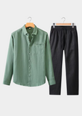 Dolcevita Conjunto de verano de manga larga - verde/negro