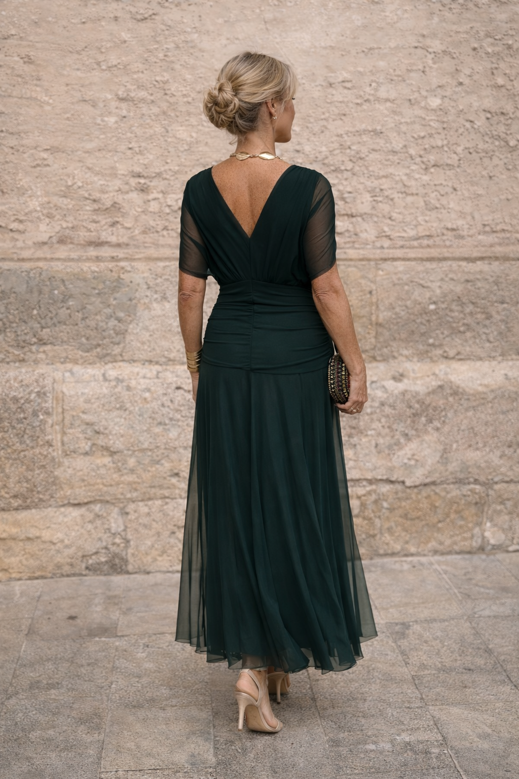 ANA | VESTIDO MAXI PLEAT ELEGANTE