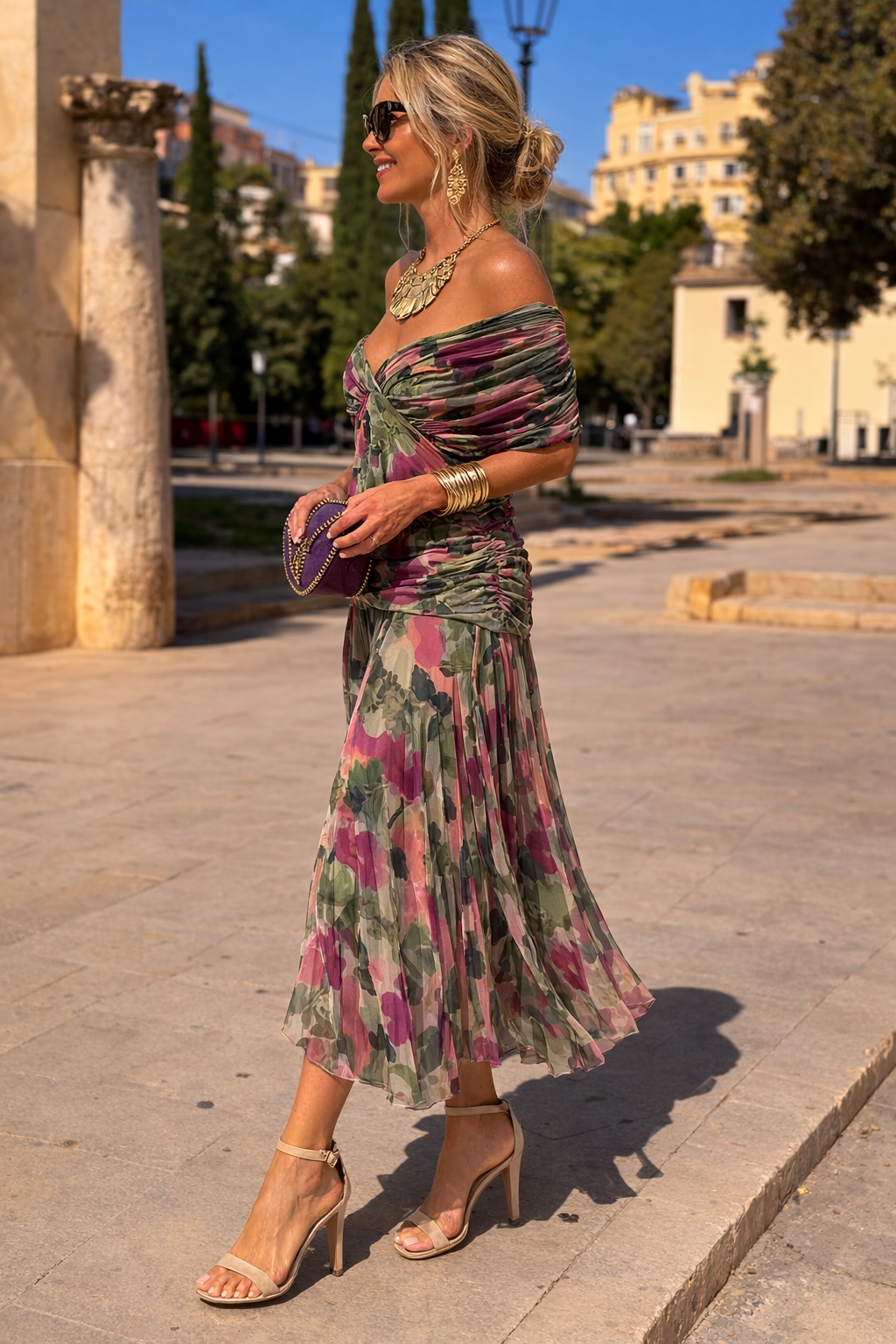 ANA | VESTIDO MAXI PLEAT ELEGANTE