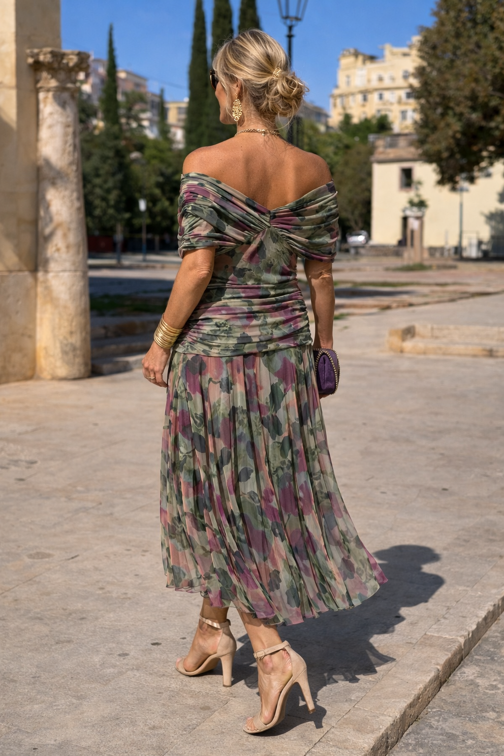 ANA | VESTIDO MAXI PLEAT ELEGANTE