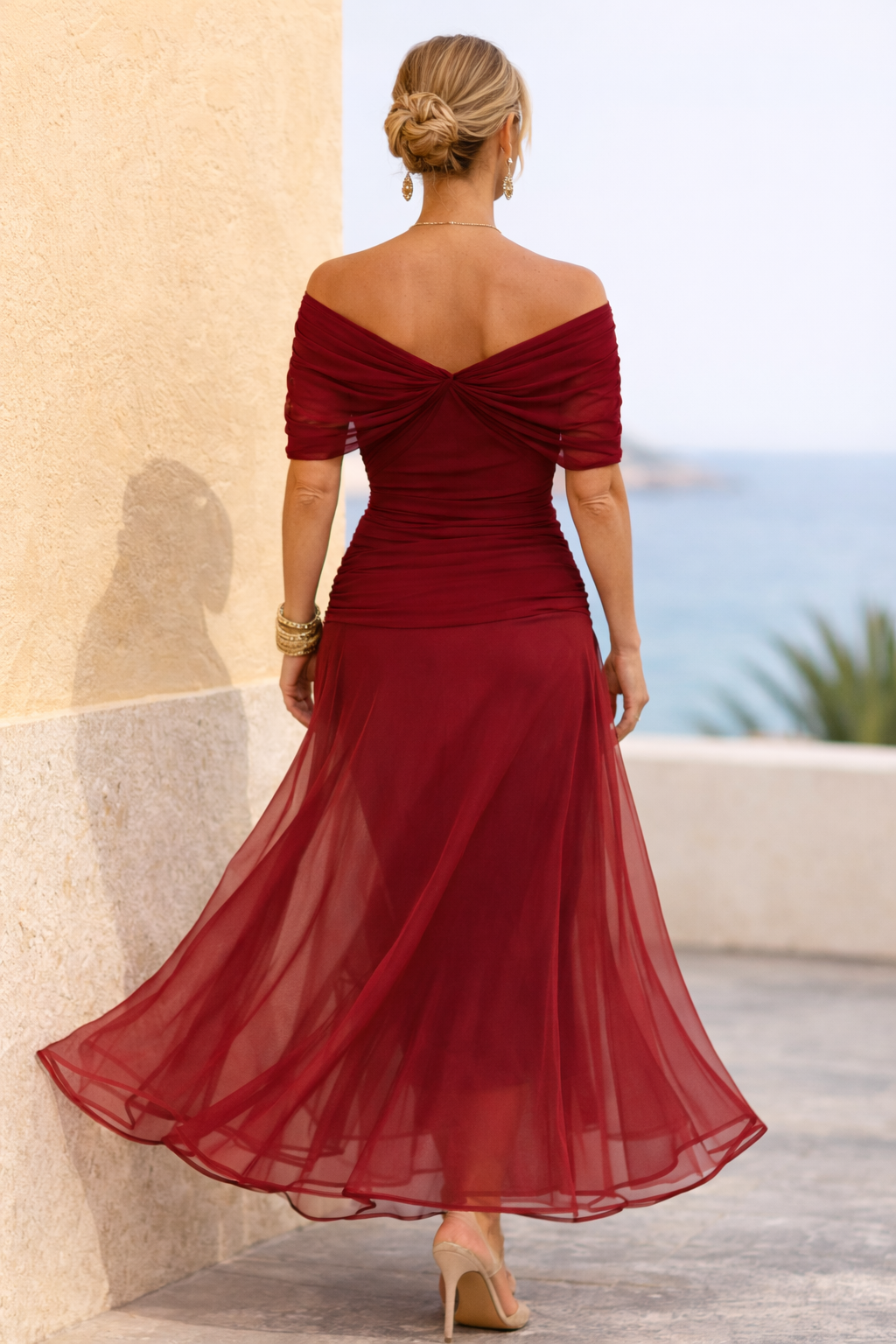 ANA | VESTIDO MAXI PLEAT ELEGANTE