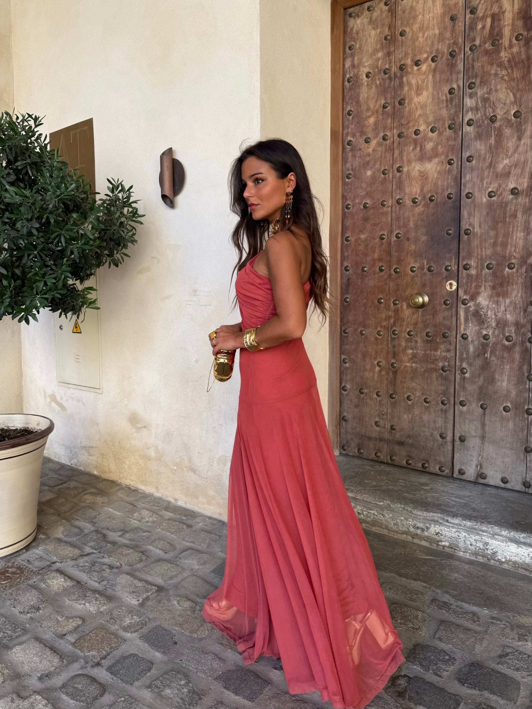 Vestido Toledo en terracota claro